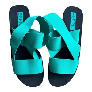 Esprit SURF beautiful bright teal wide strap sandals shoes
